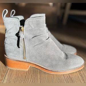 Cole Haan Suede Zipper Bootie - Grey - us size 8.5 B (regular width)
